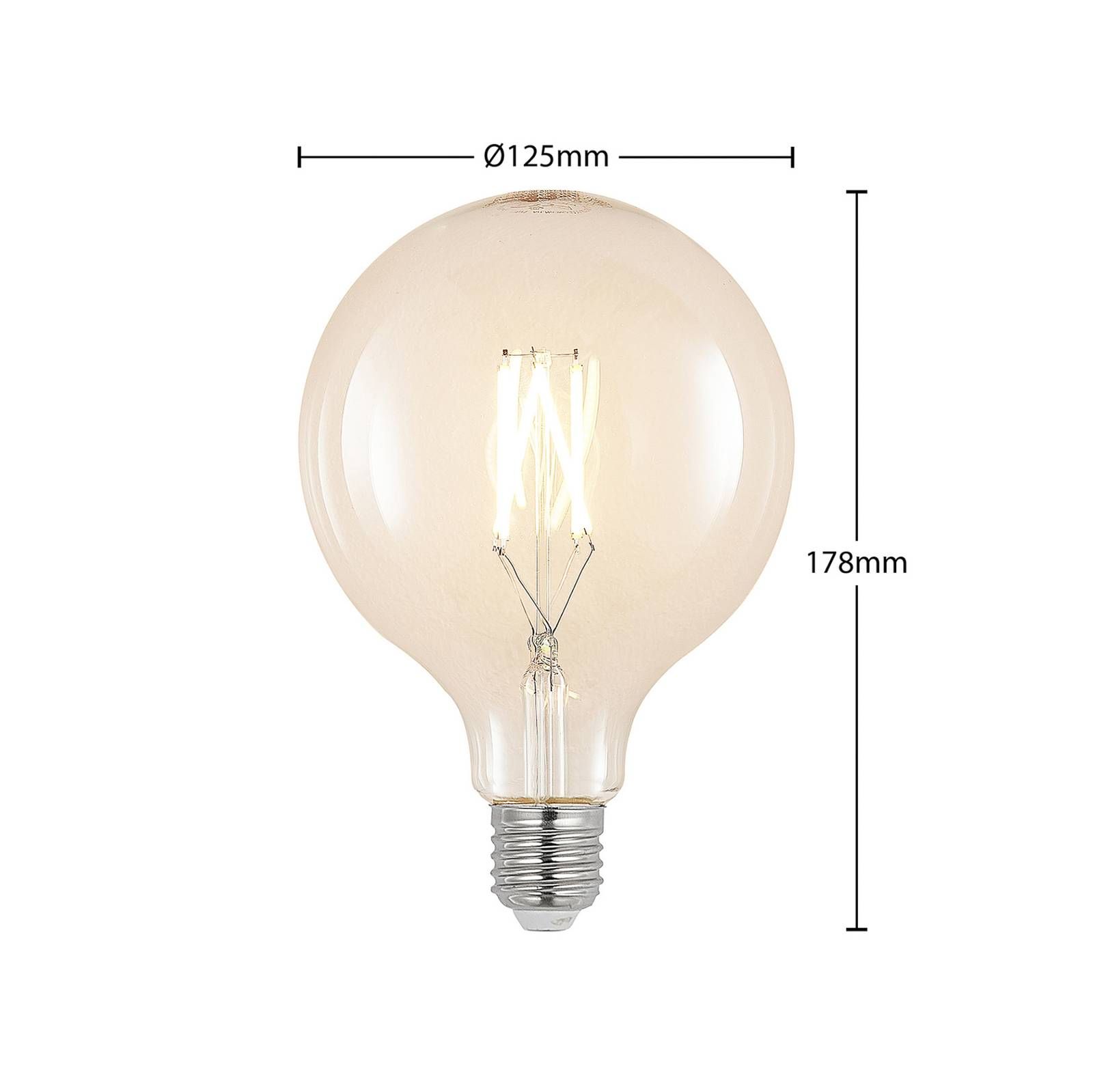 Arcchio LED filament E27 6W 2700K G125 globe číra 3ks sada, E27, 6W, Energialuokka: E, P: 17.8 cm