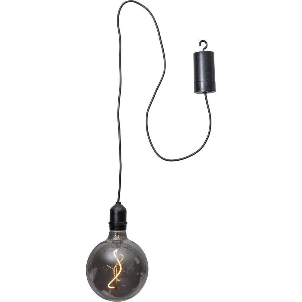 Čierna vonkajšia svetelná LED dekorácia Star Trading Glassball, dĺžka 1 m