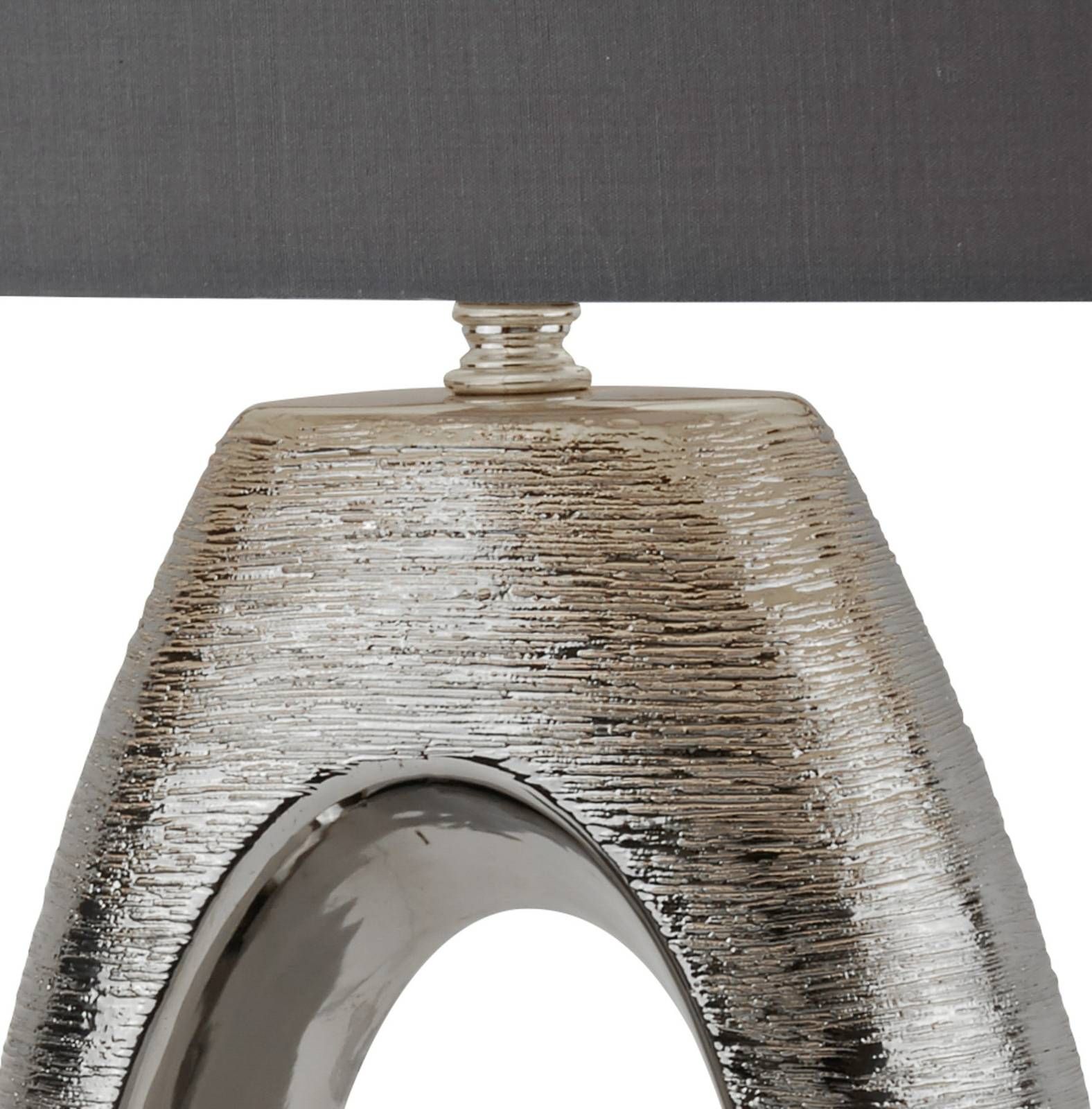 Searchlight Stolová lampa Artisan s textilným tienidlom, Obývacia izba / jedáleň, keramika, oceľ, plast, textil, E27, 60W, P: 40 cm, L: 20 cm, K: 61cm