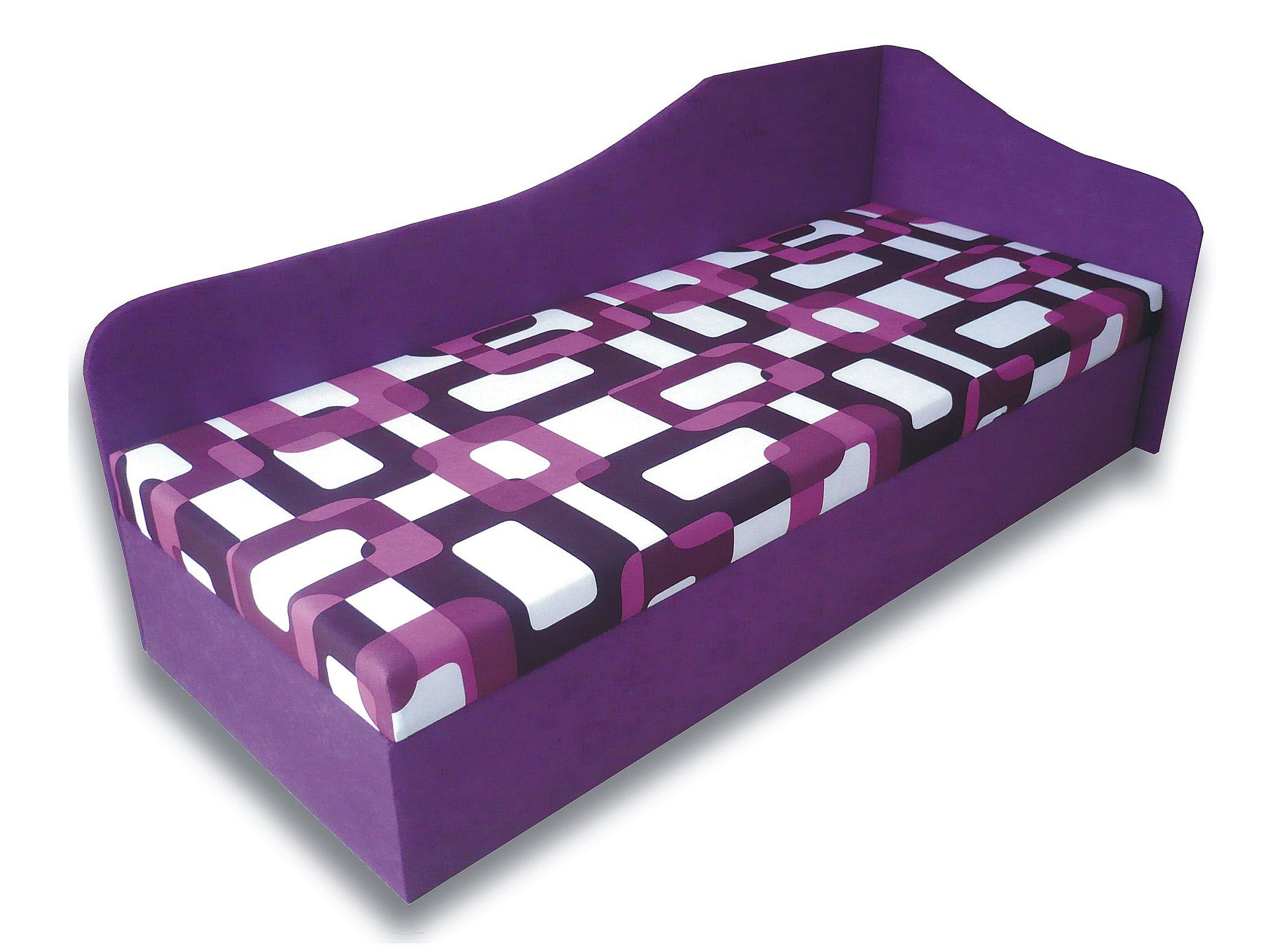 Jednolôžková posteľ (váľanda) 80 cm Lux 87 (Fialová 49 + Gusto 10) (P)