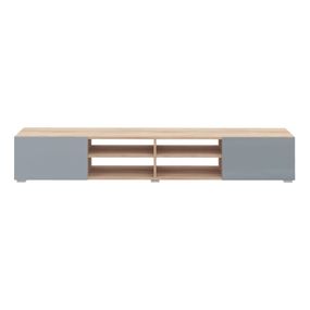 Sivý TV stolík v dekore duba 185x31 cm Podium - TemaHome