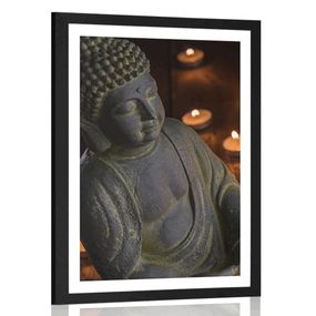 Plagát s paspartou Budha plný harmónie - 20x30 white