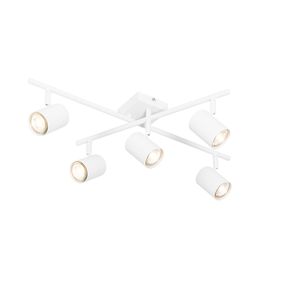 Moderná stropná lampa biela 5 -svetelná nastaviteľná - Jeana