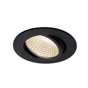 Stropné svietidlo SLV NEW TRIA 68 I CS Indoor, stropné vstavané LED svietidlo, černé, kruhové, 3000K, 38°, vč. přídržných pružin ovladače 1003057