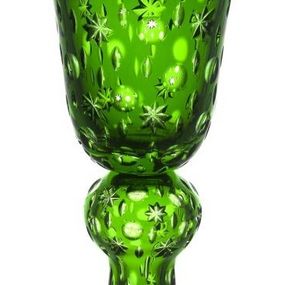 Krištáľová váza Lyra, farba zelená, výška 355 mm