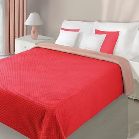 Prehoz na posteľ 220x200cm Filip (červená + kakaová)