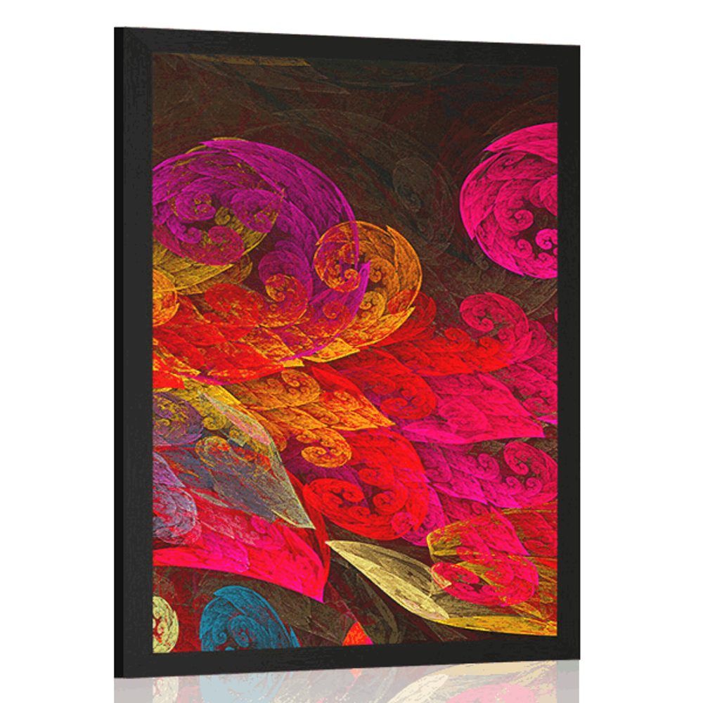 Plagát abstraktné pastelové listy - 40x60 black