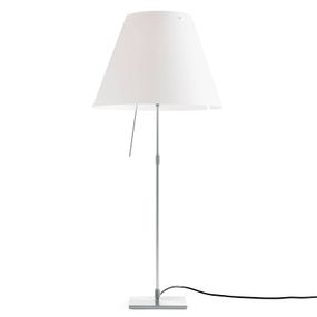 Luceplan Costanza stolná hliník biela s difuzérom, Obývacia izba / jedáleň, hliník, polykarbonát, E27, 105W, K: 110cm