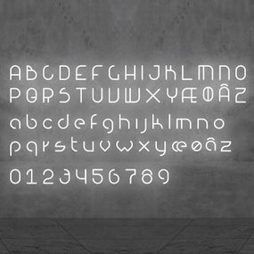 Artemide Alphabet of Light svetlo s číslom 7, Obývacia izba / jedáleň, metakrylát, hliník, 19W, L: 65 cm, K: 95cm