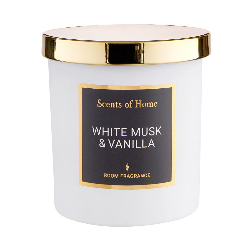 Butlers SCENTS OF HOME Vonná sviečka so sójovým voskom biele pižmo a vanilka