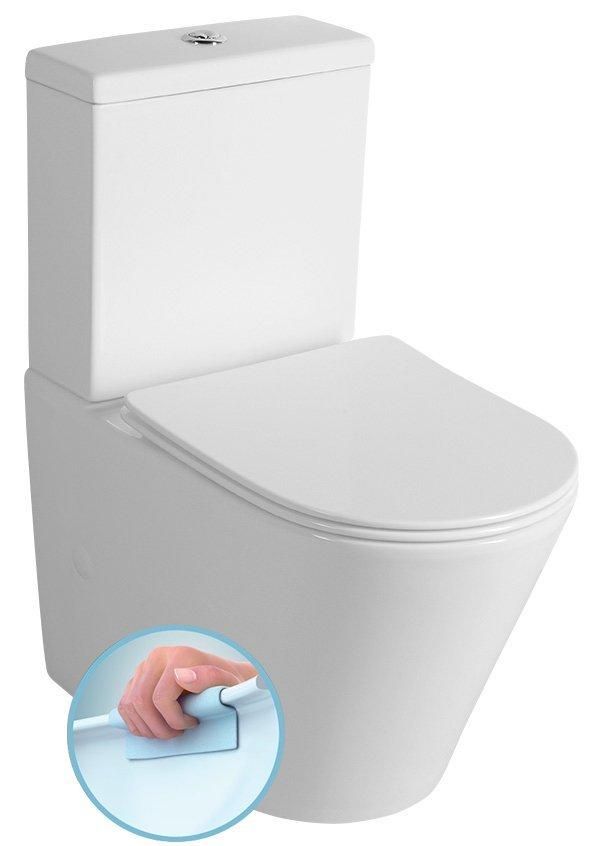 SAPHO - PACO RIMLESS WC kombi misa s nádržkou vrátane splachovacej súpravy, spodný/zadný PC1012WR