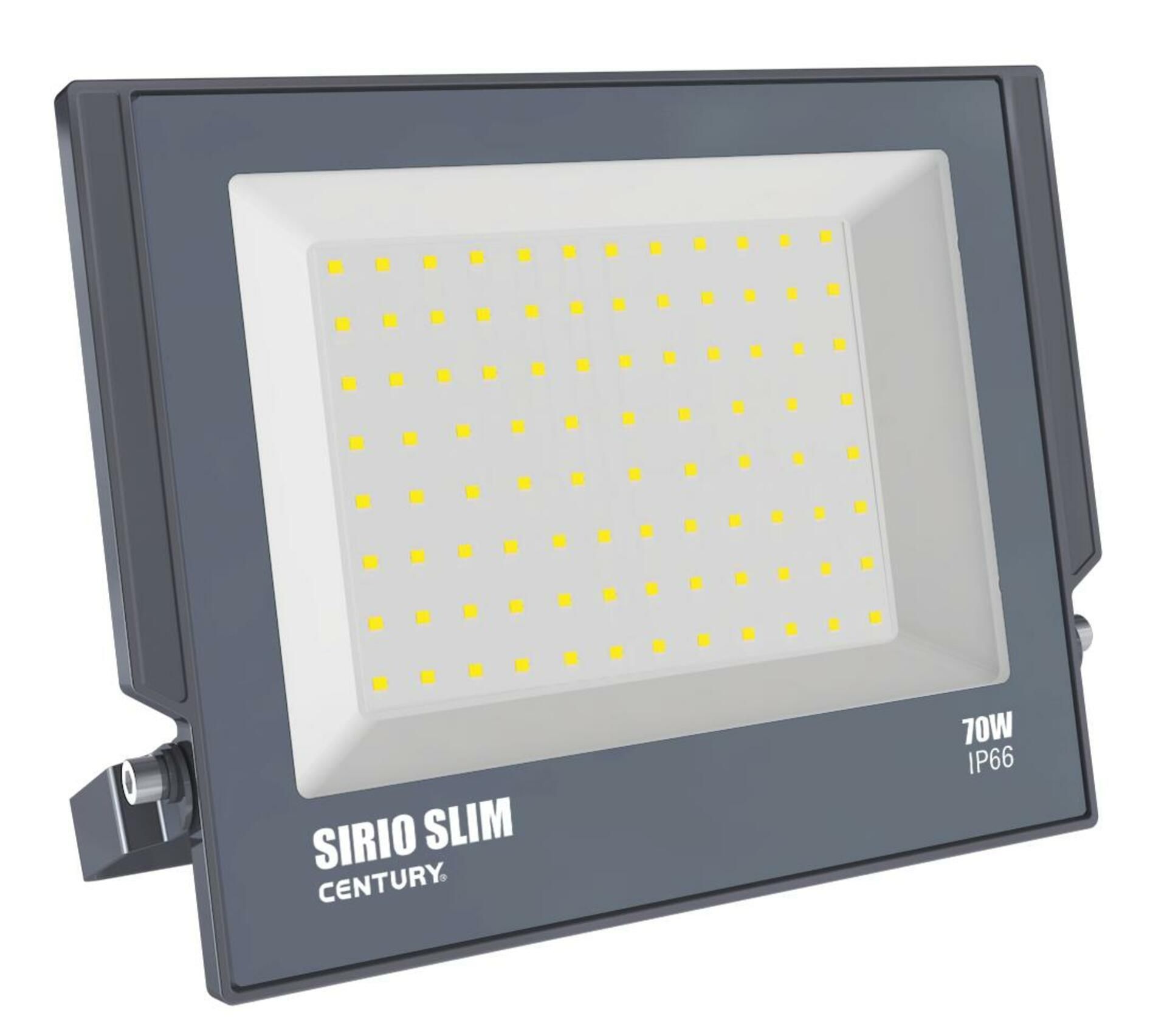 CENTURY REFLEKTOR LED SIRIO SLIM ČERNÝ 70W 4000K 6300Lm 110d 270x29x230mm IP66 CEN SRS-709540