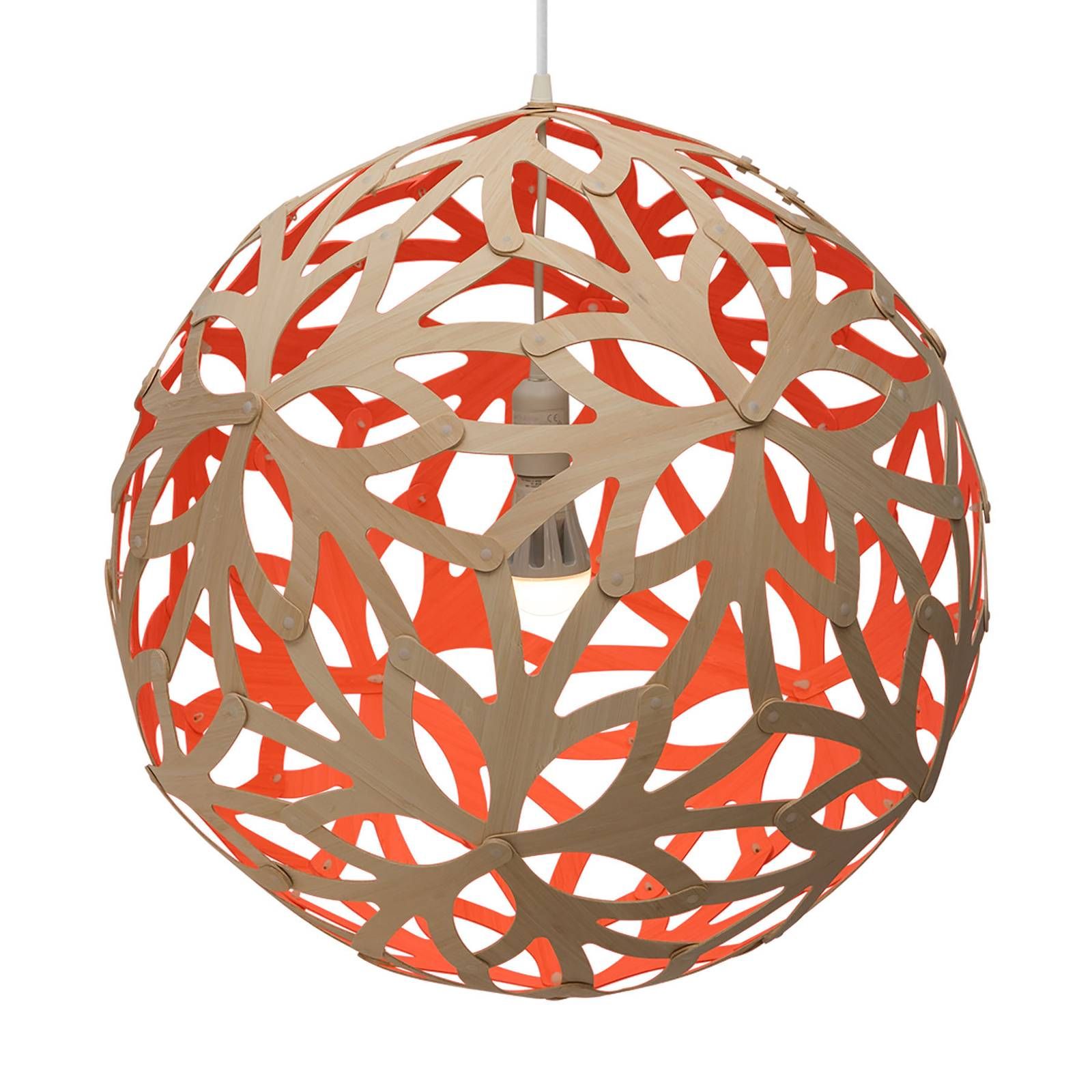 david trubridge Floral lampa Ø60cm bambus-červená, Obývacia izba / jedáleň, bambus, E27, 60W