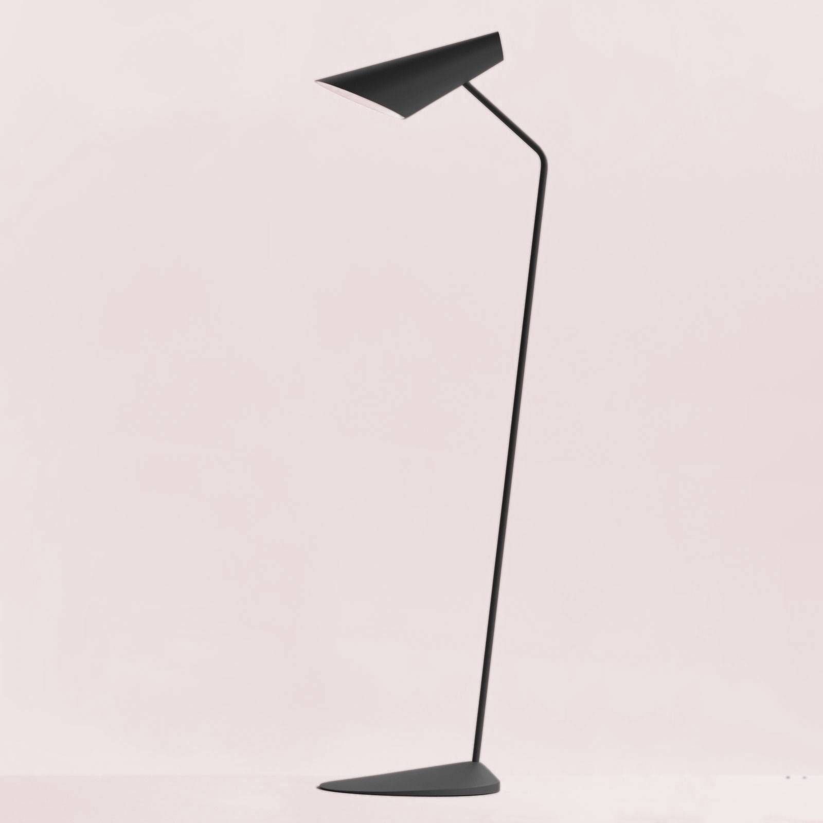 Vibia I.Cono 0712 dizajnérska stojaca lampa, sivá, Obývacia izba / jedáleň, oceľ, polykarbonát, zamak, E14, 6W, K: 127cm