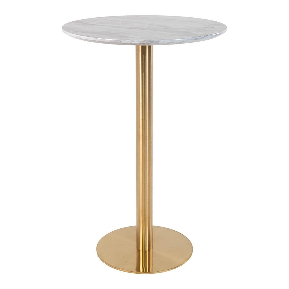 Okrúhly barový stôl s doskou v dekore mramoru ø 70 cm Bolzano – House Nordic