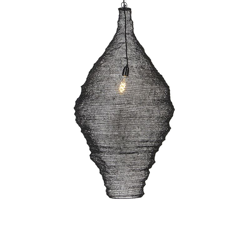 Orientálna závesná lampa čierna 60 cm - Nidum L.