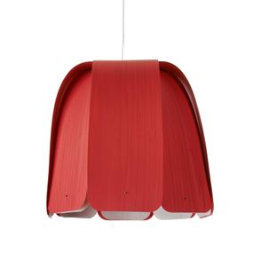 LZF LamPS Domo závesná lampa červená, Obývacia izba / jedáleň, drevená dyha, kov, E27, 14W, P: 38 cm, L: 38 cm, K: 38cm
