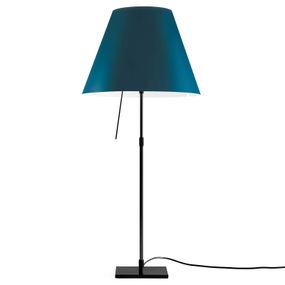 Luceplan Costanza stolná lampa D13 čierna/modrá, Obývacia izba / jedáleň, hliník, polykarbonát, E27, 140W, K: 110cm