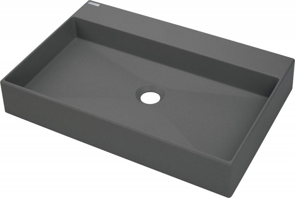 DEANTE - Correo antracit metalic - Granitové umývadlo, na dosku - 60x40 cm CQR_TU6S