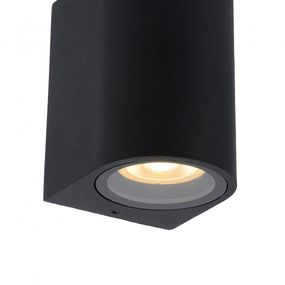 Lucide 69801/01/30 vonkajšia nástenná lampa Zaro 1x35W | GU10 | IP44 - čerrná, bodová, stmievateľná