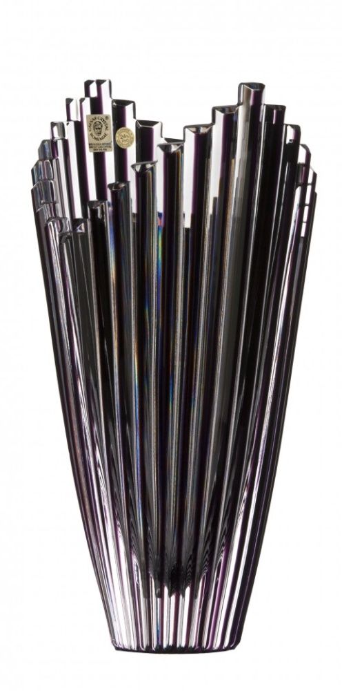 Krištáľová váza Mikado, farba fialová, výška 270 mm