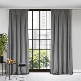 Luxusný zamatový záves sivej farby do obývačky 140 x 270 cm