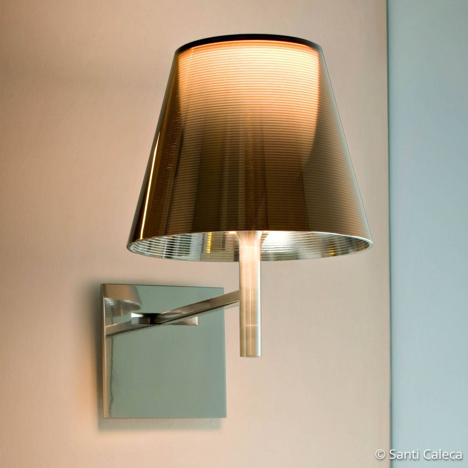 FLOS KTribe W nástenná lampa bronzová metalická, Obývacia izba / jedáleň, PMMA, polykarbonát, hliník, E27, 100W, K: 35cm