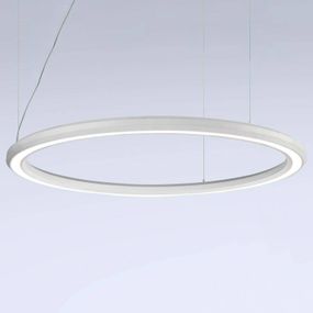 Marchetti Závesné LED svietidlo Materica dole Ø 120 cm biele, Obývacia izba / jedáleň, betón, 90W, K: 6.5cm