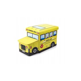 Úložný box na hračky, školský autobus - žltá