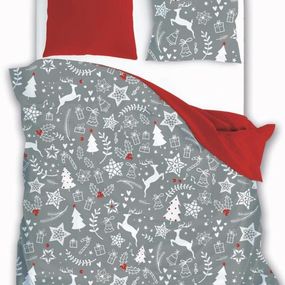 DomTextilu Bavlnené obliečky s potlačou vianočných vzorov 50439-238394