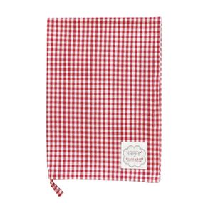 Krasilnikoff Bavlnená utierka Checkered Medium Red