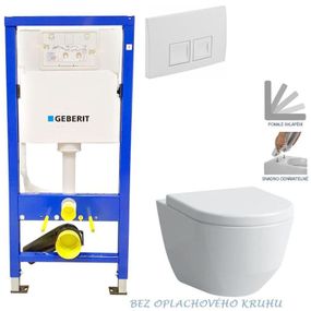 GEBERIT DuofixBasic s bielym tlačidlom DELTA50 + WC LAUFEN PRO RIMLESS + SEDADLO 458.103.00.1 50BI LP1