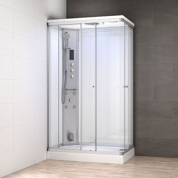M-SPA - Biela sprchová kabína s hydromasážou a parnou saunou 120 x 80 x 217 cm