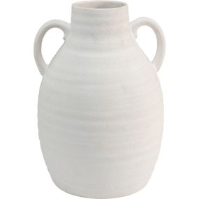 KARE Design Bílá keramická váza Bia 26cm