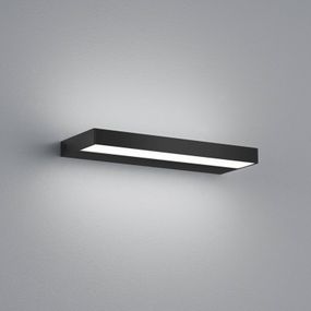Helestra Slate nástenné LED, matná čierna 30 cm, Kúpeľňa, hliník, satinovaný akryl, 6.5W, L: 30 cm, K: 2.5cm