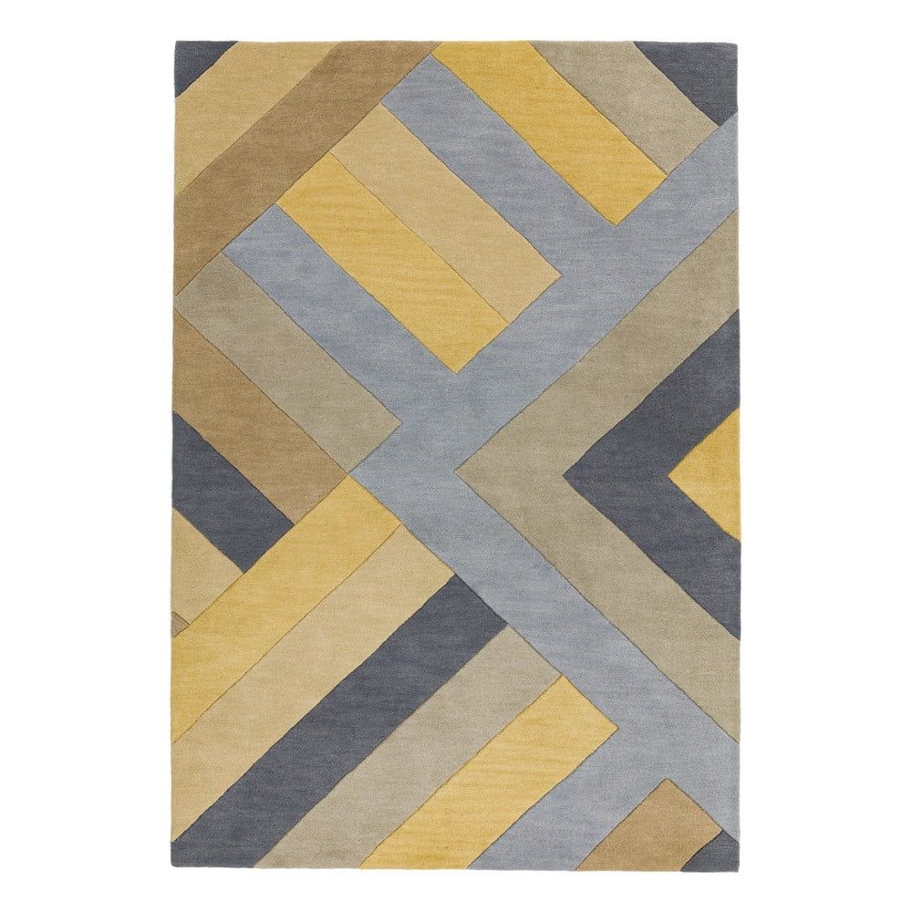 Sivo-žltý koberec Asiatic Carpets Big Zig, 160 x 230 cm