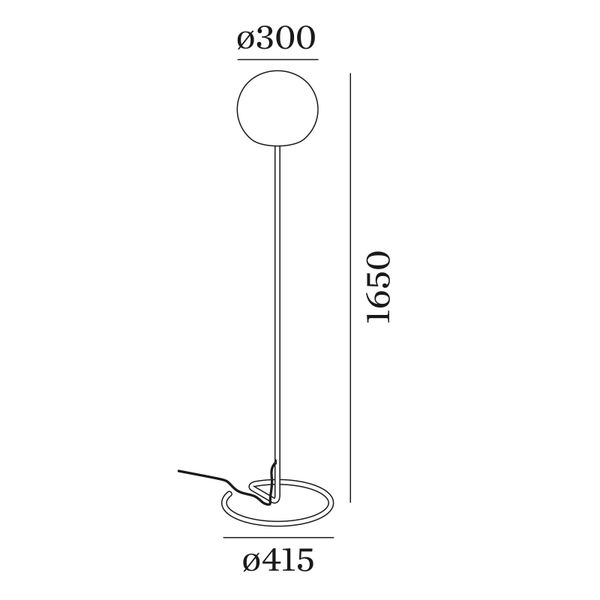 Wever & Ducré Lighting WEVER DUCRÉ Dro 3.0 stojaca lampa, čierno-biela, Obývacia izba / jedáleň, hliník, sklo, E27, 12W, K: 165cm