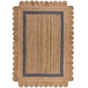 Flair Rugs koberce Kusový koberec Grace Jute Natural/Grey - 200x290 cm