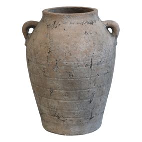 Hnedá antik terakotová váza s ušami Potion - 26*25*32cm