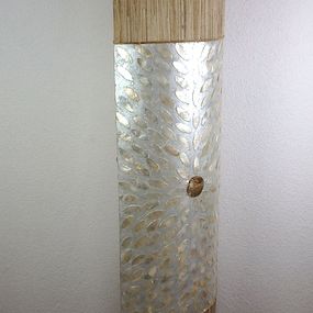 Stojacia lampa  ROSA , pravá perleť, ručná práca,150 cm