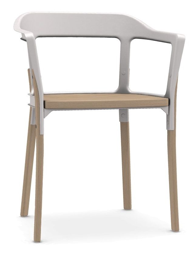 MAGIS - Stolička STEELWOOD CHAIR - buková / biela