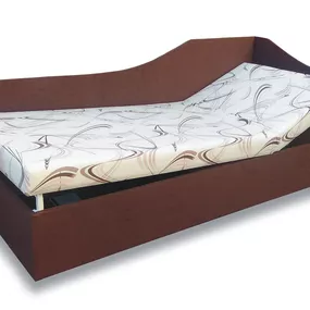 Jednolôžková posteľ (váľanda) 90 cm Anita (Sand 10 + Tmavohnedá 40) (P)