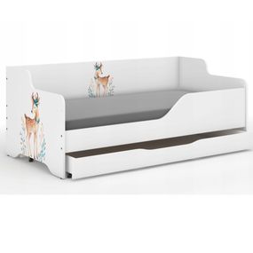 DomTextilu Detská posteľ s lesnou srnkou 160x80 cm  Biela 52458