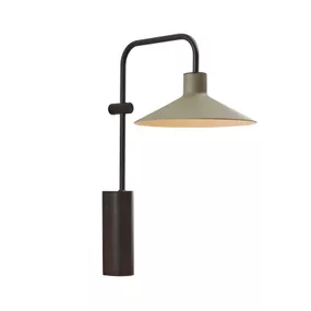 Bover Platet A02 nástenné LED s vypínačom, olivová, Obývacia izba / jedáleň, hliník, mosadz, železo, 4.2W, L: 20 cm, K: 40cm