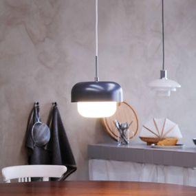 Dyberg Larsen Haipot závesná lampa, tmavosivá, Obývacia izba / jedáleň, kov, sklo, E27, 60W, K: 15cm