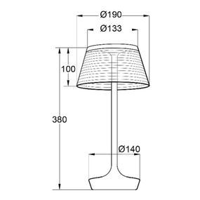 Aluminor La Petite Lampe stolná LED lampa, červená, Obývacia izba / jedáleň, kov, akryl, 7W, Energialuokka: E, K: 38cm