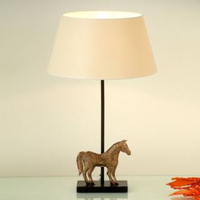 Holländer Okrasná stolná lampa Solisti Cavallo, Obývacia izba / jedáleň, železo, textil, E14, 60W, L: 26 cm, K: 42cm