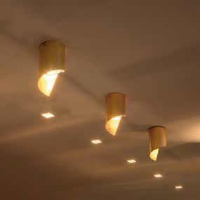 Knikerboker Hué stropné LED svietidlo 8x15cm zlato, Obývacia izba / jedáleň, oceľ, GU10, 8W, K: 15cm
