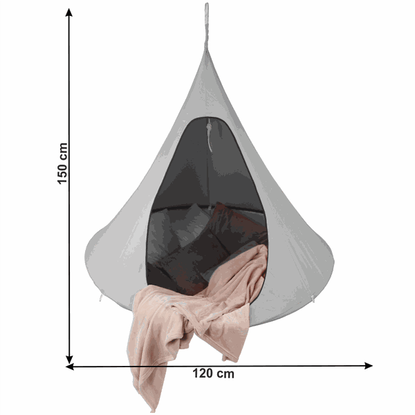 Závesné hojdacie kreslo, svetlosivá, KLORIN NEW KIDS CACOON HAMMOCK