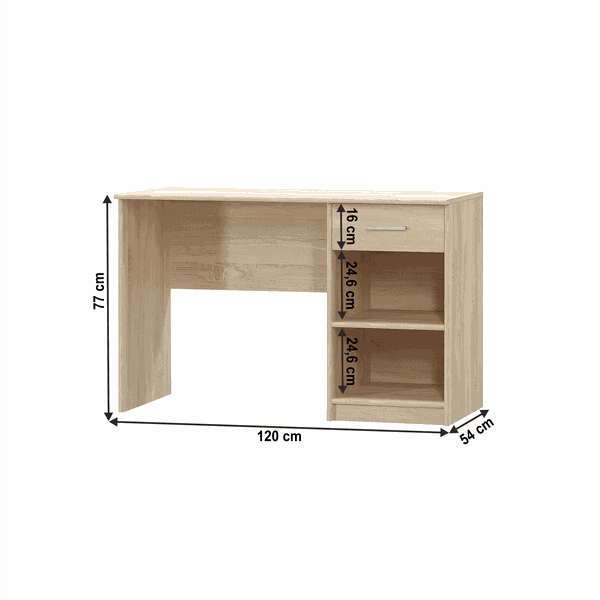 PC stôl 1S, dub sonoma, TEYO